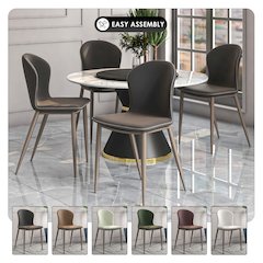 Mosaic Collection Modern Dining Chair in Charcoal Fabric - Set of 4