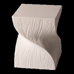 Onyx Collection Fiberglass Outdoor Side Table in Cream
