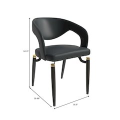 Entice Collection Modern Dining Chair Set of 2 in Charcoal Black