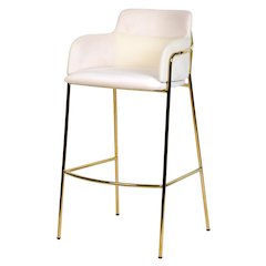 Axis Collection Modern Gold Bar height Chair in Biege