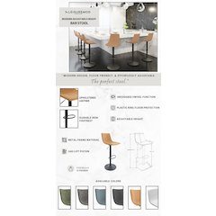Tilbury Modern Adjustable Bar Stool in Light Brown