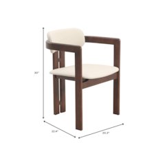 Velo Series Modern Dining Cha...lnut Color Wood with Toupe Seat Set of 4