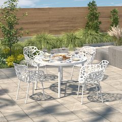 Modern Devon Aluminum Armchair, Set of 4