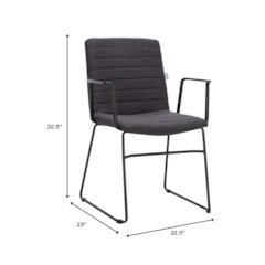Zylar Series Office Guest Arm Chair in Brown Fabric