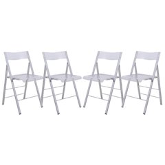 Menno Modern Acrylic Folding Chair, Set of 4