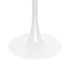 Bristol Dining table, White Base with 36" Round Marbleized Black MDF top