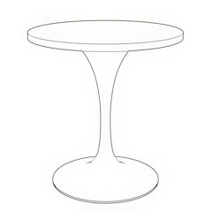 Verve Collection 27 Round Dining Table, White Base with Cognac Brown MDF Top