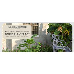 Dahlia Series Poly Stone Planter in White 17.5 Dia, 13.6 High