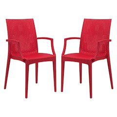 Weave Mace Indoor/Outdoor Chair (With Arms), Set of 2
