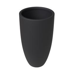 Crete Series Poly Stone Planter in Black 9.5 Dia, 15.7 High