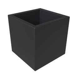 Fern Series Poly Stone Planter 12" Cube in Black