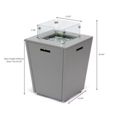 Chelsea Aluminum Patio Modern Propane Fire Pit Side Table