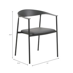 Kora Collection Modern Dining Chair in Black - Set of 2