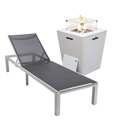 White Aluminum Outdoor Patio Chaise Lounge Chair