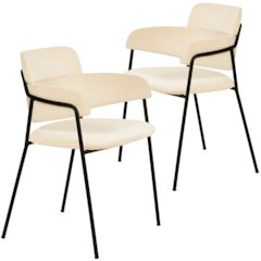 Axis Collection Modern Dining Chair in Beige - Set of 2