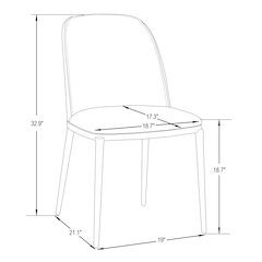 Tule Mid-Century Modern Dining Side Chair Set of 2