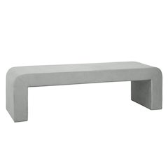 Vint Collection Modern 63" Bench In Light Grey Velvet
