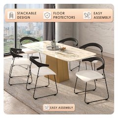 Lyra Collection Modern Chair in Black back and White Seat