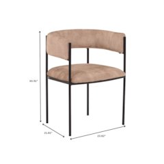 Cyril Collection Modern Chair in Light Brown Velvet Set of 2