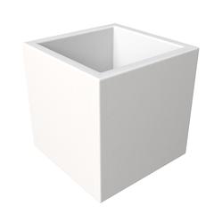 Fern Series Poly Stone Planter 19.7" Cube in White
