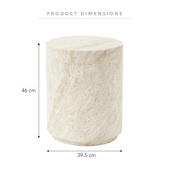 Modern Side End Table Ramble Series In Travertine