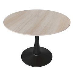 Bristol 40" round dining table Black base with marbled MDF top