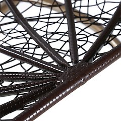 Recluse Collection Modern Outdoor Swing Chair Brown Frame with Dark Grey Cushion