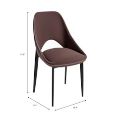 Amalfi Collection Fabric Modern Dining Chair in Plum Purple - Set of 2