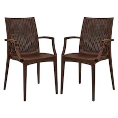 Weave Mace Indoor/Outdoor Chair (With Arms), Set of 2