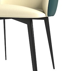 Sonnet Series Modern Dining Chair in Cream/Green