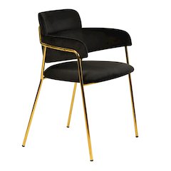 Axis Collection Modern Gold Dining Chair in Black