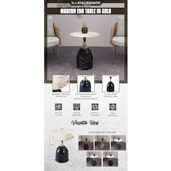 Oslo Collection Modern End Table In Stone Black