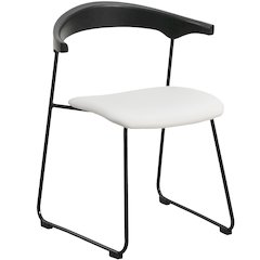 Lyra Collection Modern Chair in Black back and White Seat