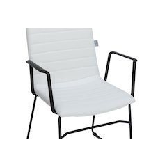 Zylar Series Office Guest Arm Chair in White Leather