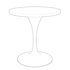 Verve Collection 27 Round Dining Table, White Base with Dark Maple MDF Top