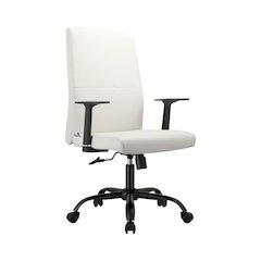 Evander Series Office Guest Chair in White Leather