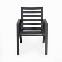 Chelsea Modern Patio Dining Armchair in Aluminum with Removable Cushions