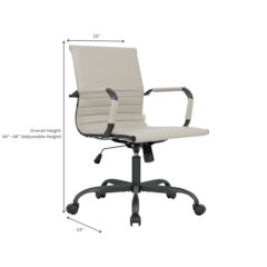 Harris Leather Home Office Chair in Tan With Black Frame