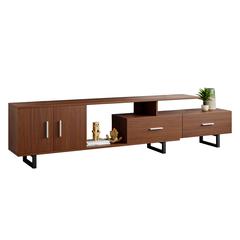 Avery Mid-Century Modern TV Stand with MDF Cabinet and Powder Coated Steel Legs