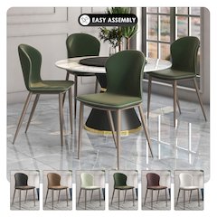 Mosaic Collection Modern Dining Chair in Olive Green Fabric - Set of 4