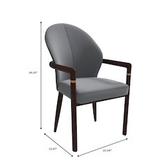 Opaline Series Elegant Wooden Dining Chair in Two-Tone Grey - Set of 4