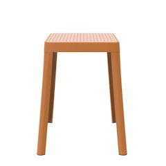 Tresse Series Stackable Poly Stool With Wicker Top 12 in Yellow