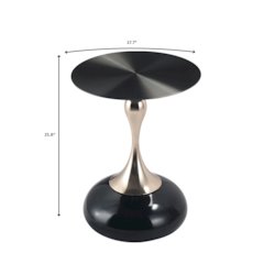 Savoy Collection Modern End Table In Shiny Black