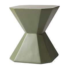 Azure Collection Fiberglass Outdoor Side Table in Olive Green