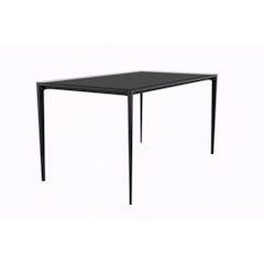 Avo Series Modern Dining Table Black Base, With 62 Clear Glass Top