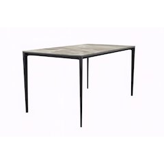 Avo Series Modern Dining Table Black Base, With 62 Deep Grey Sintered Stone Top