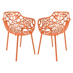 Modern Devon Aluminum Armchair, Set of 2