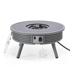 Aluminum Round Slats Design Fire Pit Side Table with Lid
