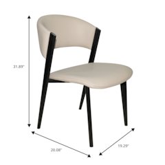 Aspen Collection Modern Dining Chair Black Frame in Light Grey