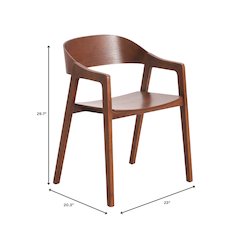 Rivo Collection Elegant Dining Chair in Dark Brown Wood